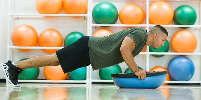 work out with exercise balls
