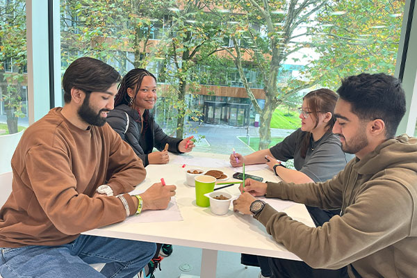 Group of students sitting together