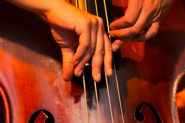 hand playing a cello