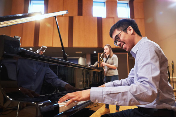 Person playing piano