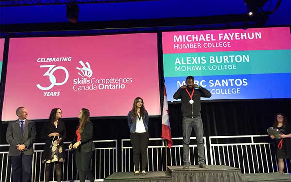 Winners on stage at Skills Canada