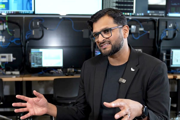 Person speaking during interview