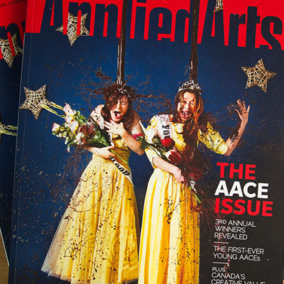 Shauna Roe and Rachel Kennedy, Bachelor of Creative Advertising graduates, on Applied Arts cover