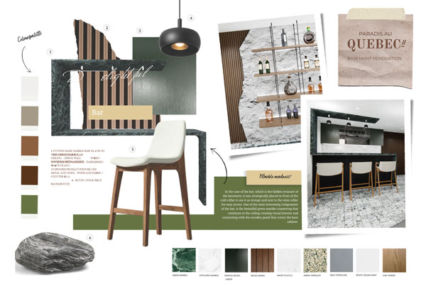 Interior decorating moodboard