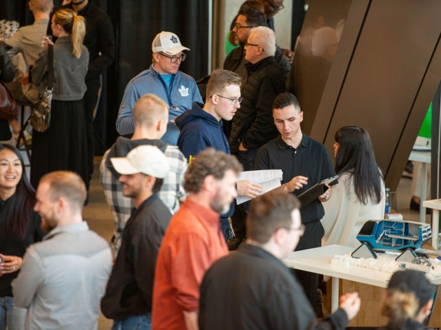 Event guests mingling and talking