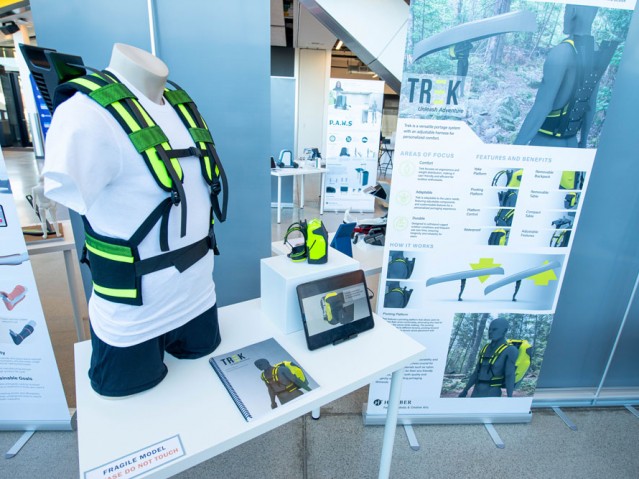 TREK vest design on display table