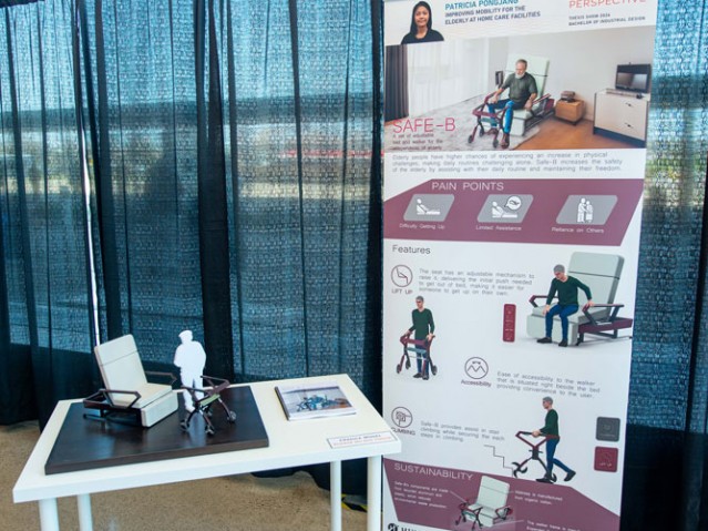 SAFE-B walker and chair for the elderly project display and poster