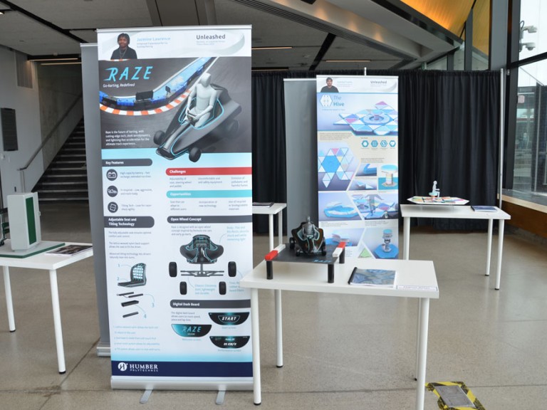 Jazmine Lawrence's project display poster and table