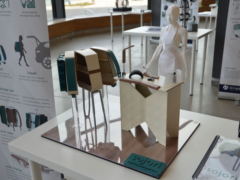 Physical 3D model of nail technician cart concept design