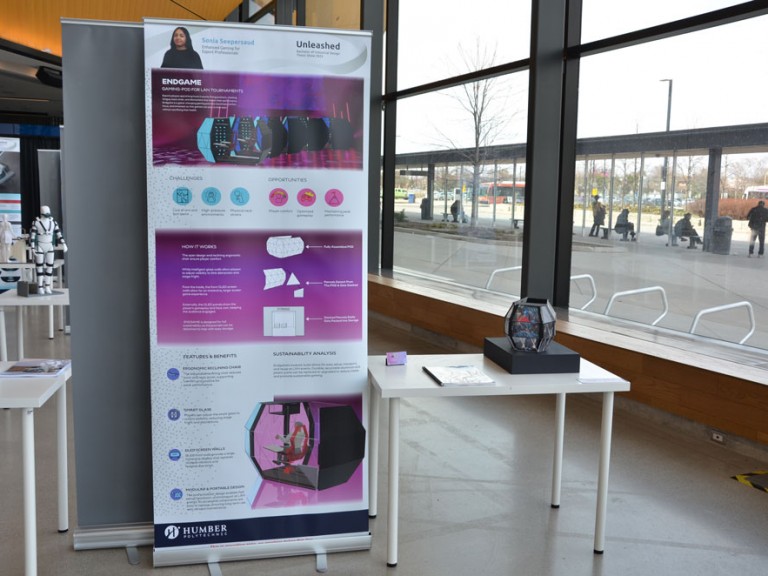 Sonia Seepersaud's project display table and poster