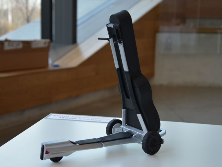 Physical 3D model of musical instrument transportation device