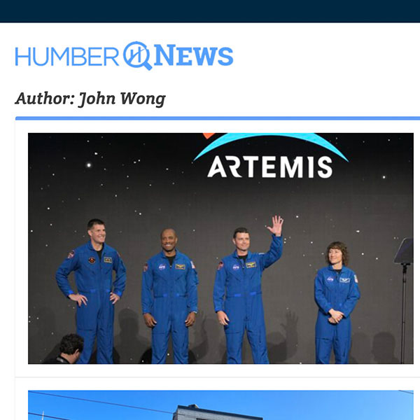 Screenshot of John Won's page on Humbernews.ca