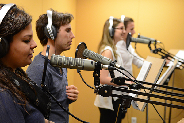 people in recording studio