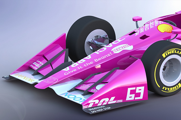 3D render of pink racecar