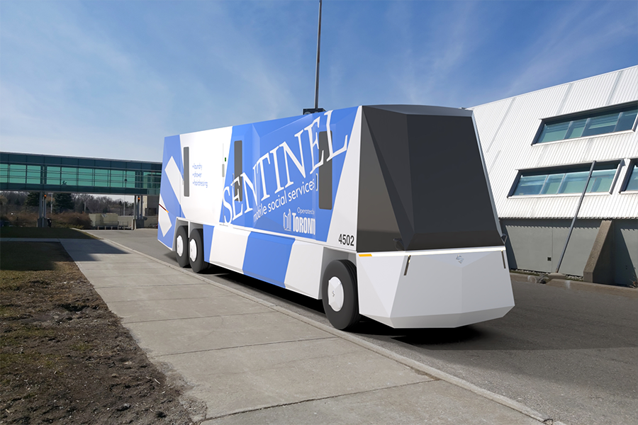 Render of Sentinel Mobile Services bus