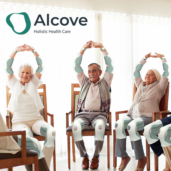 3D render of seniors in group activity