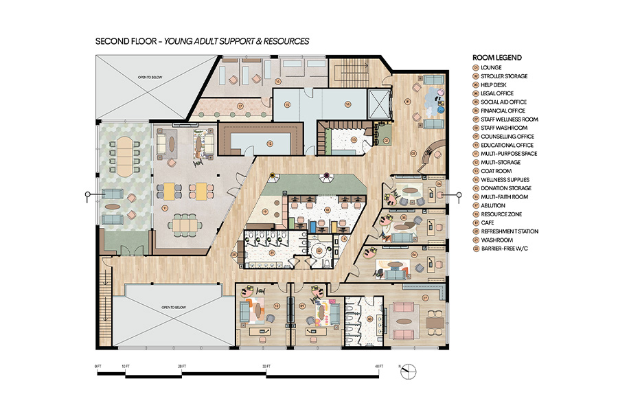 Drawing of the Second Floor Plan