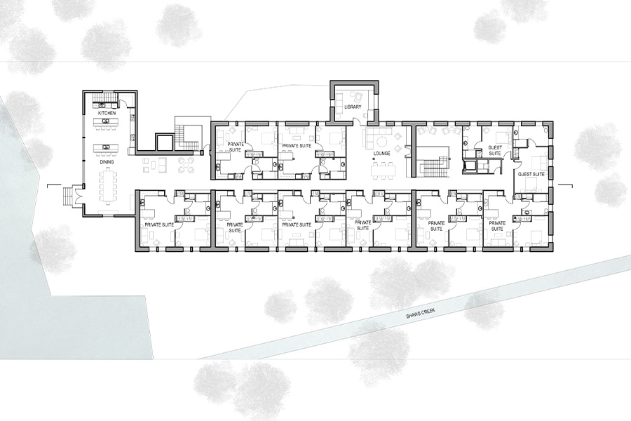 Drawing of the Upper Floor Plan