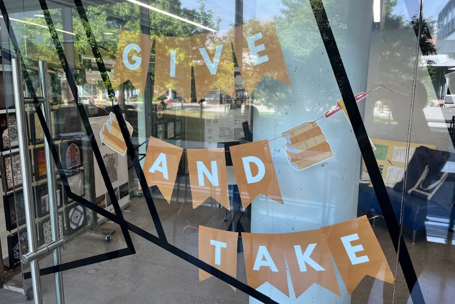 Give and Take sign in window