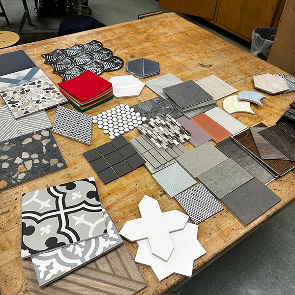 Interior design materials on a table